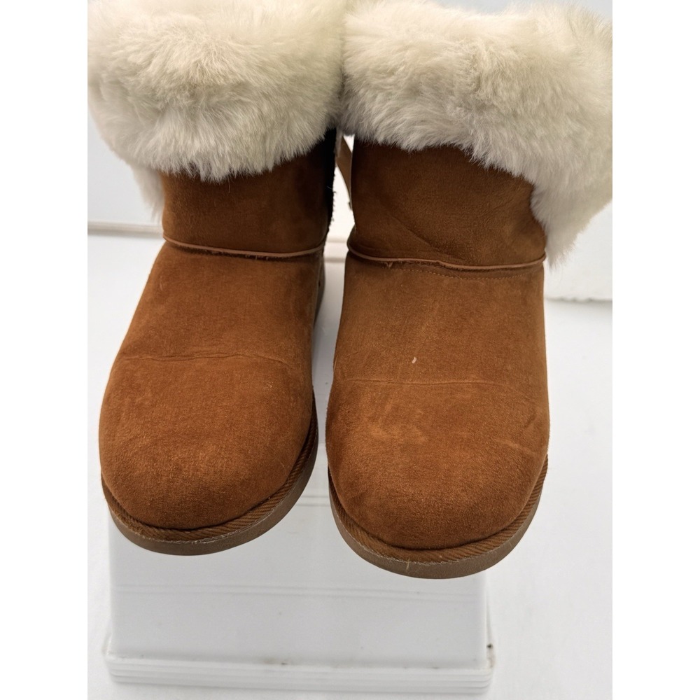 Y2K Juicy Couture King Chestnut Brown Fur Boots Women's Size 8 Ankle Booties